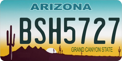 AZ license plate BSH5727