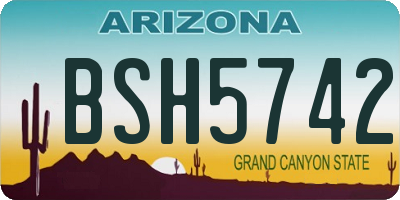 AZ license plate BSH5742