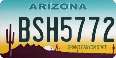 AZ license plate BSH5772