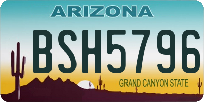 AZ license plate BSH5796