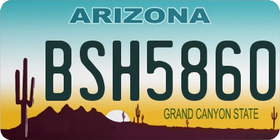 AZ license plate BSH5860