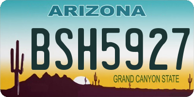 AZ license plate BSH5927