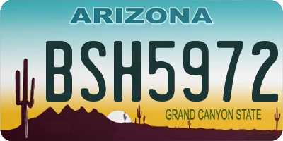 AZ license plate BSH5972