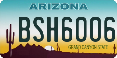 AZ license plate BSH6006