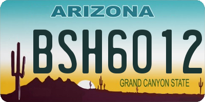 AZ license plate BSH6012