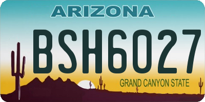 AZ license plate BSH6027