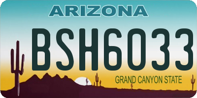 AZ license plate BSH6033