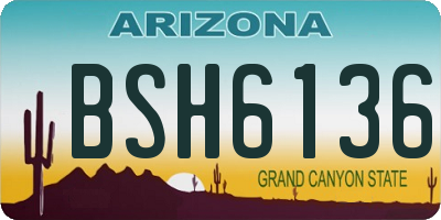 AZ license plate BSH6136