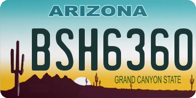 AZ license plate BSH6360