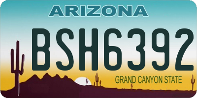 AZ license plate BSH6392