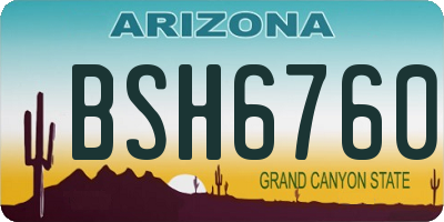 AZ license plate BSH6760