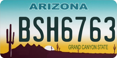 AZ license plate BSH6763