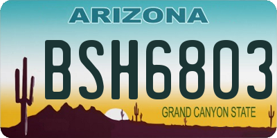 AZ license plate BSH6803