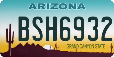 AZ license plate BSH6932