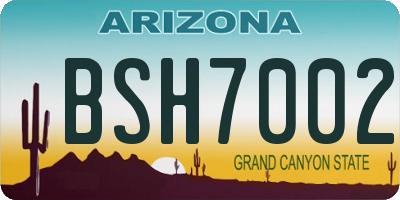 AZ license plate BSH7002