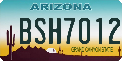 AZ license plate BSH7012