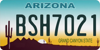 AZ license plate BSH7021