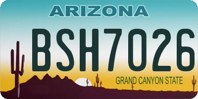 AZ license plate BSH7026