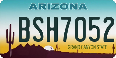 AZ license plate BSH7052