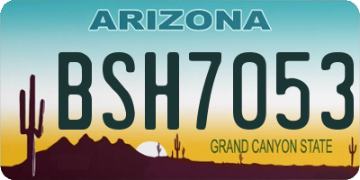 AZ license plate BSH7053