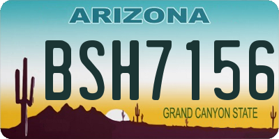 AZ license plate BSH7156