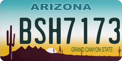 AZ license plate BSH7173