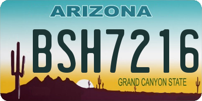 AZ license plate BSH7216