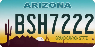 AZ license plate BSH7222