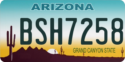 AZ license plate BSH7258