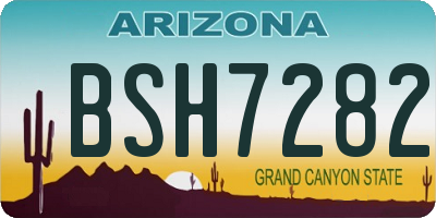 AZ license plate BSH7282