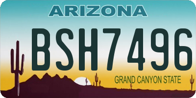 AZ license plate BSH7496