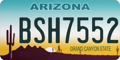 AZ license plate BSH7552