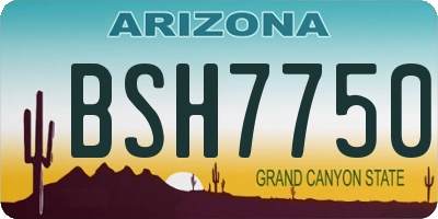 AZ license plate BSH7750