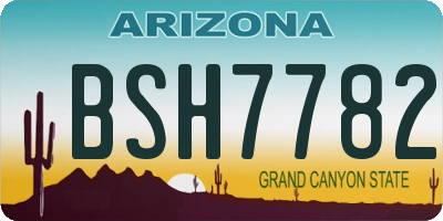 AZ license plate BSH7782