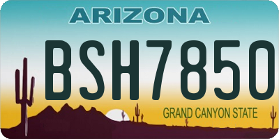 AZ license plate BSH7850