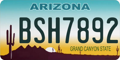 AZ license plate BSH7892