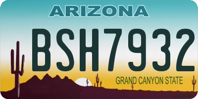 AZ license plate BSH7932