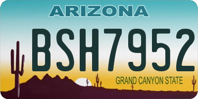 AZ license plate BSH7952