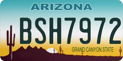 AZ license plate BSH7972