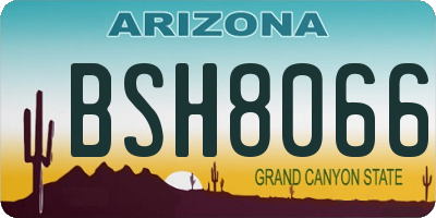 AZ license plate BSH8066