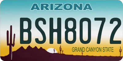 AZ license plate BSH8072