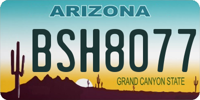 AZ license plate BSH8077