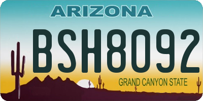 AZ license plate BSH8092