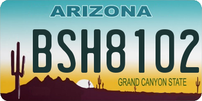 AZ license plate BSH8102