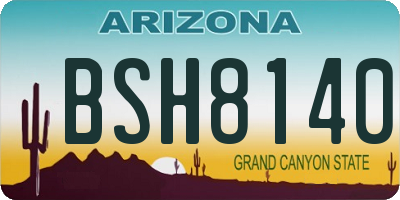 AZ license plate BSH8140