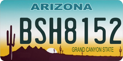 AZ license plate BSH8152