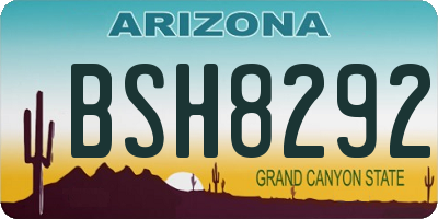 AZ license plate BSH8292