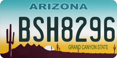 AZ license plate BSH8296