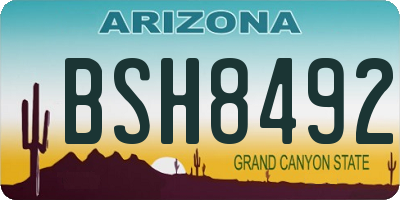 AZ license plate BSH8492