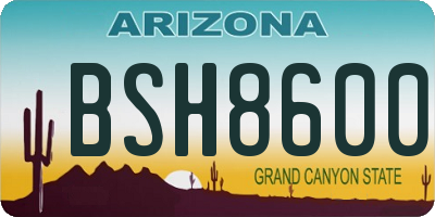 AZ license plate BSH8600